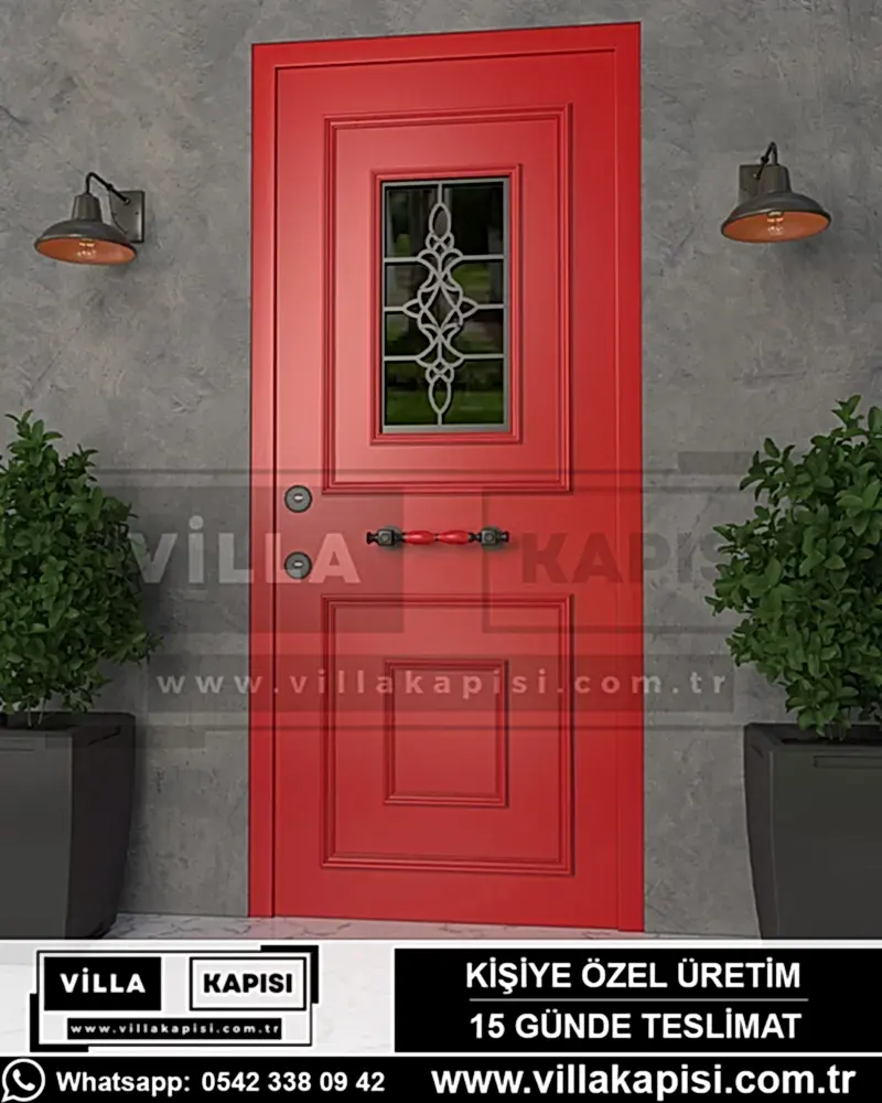 kirmizi-tek-kanat-villa-kapisi-villa-kapilari